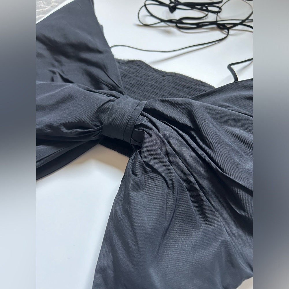 NWOT Viral Zara Black Bow Top Size S - Picture 7 of 8